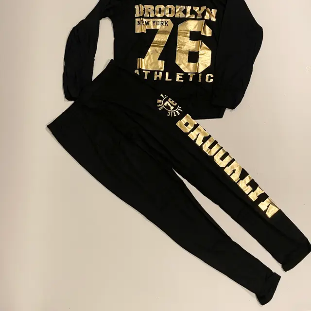 Abbigliamento Top Leggings Ragazze Brooklyn 76 Oro Nero Età 7 8 9 10 11 12 13 3