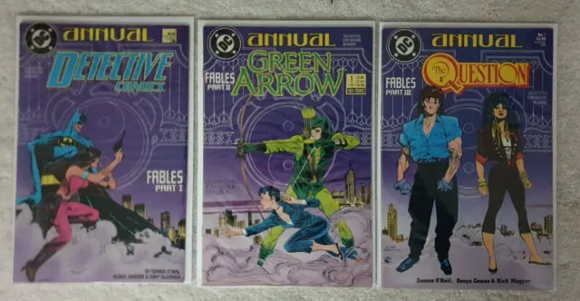 Batman/Green Arrow/Question: Fables #1, #2, #3 VF/NM Complete Annual Set 1988/9