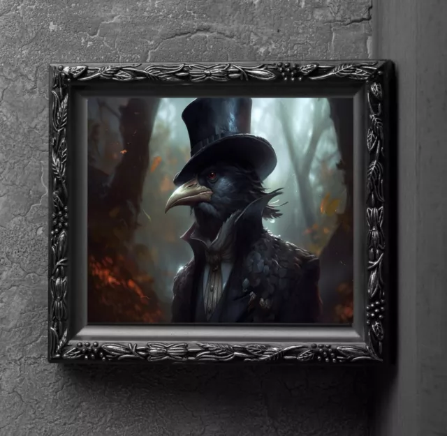 Victorian Raven Gothic Art Print Wall Hanging Poster Picture Photo Halloween