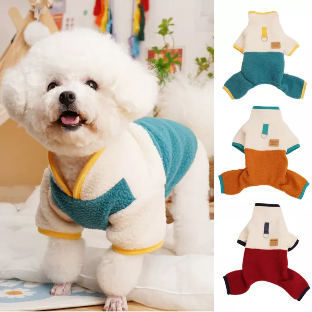 Perro Pijamas Suave Abrigo Mono De Lana Bonito Mascota Ropa para pequeños "