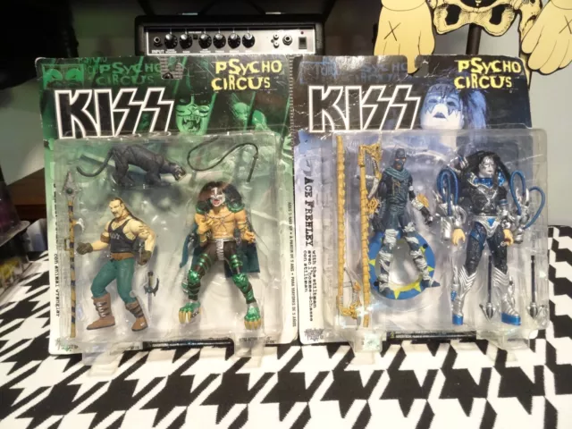 NEW LOT OF 2 + KISS McFarlane Psycho Circus Ultra ROCK Action Figures RARE 1998