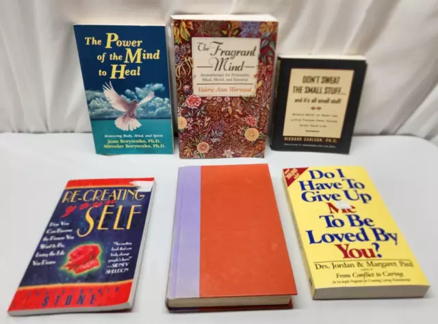 Lot of 6 Self Help Books - Personal and Self Improvement - Mind and Body Healing
