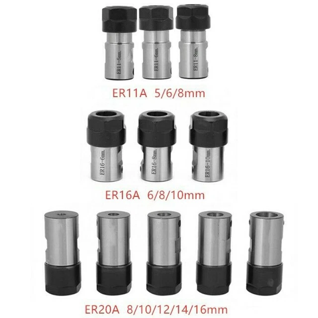 Motor Shaft Collet Chuck ER11 ER16 ER20A with Long Handle and Type A Nut