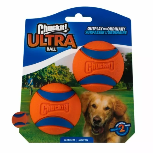 2 X Chuckit M Ultra Balles Chien Jouet Haut Rebondit VA Chercher Jeu Chase Dur