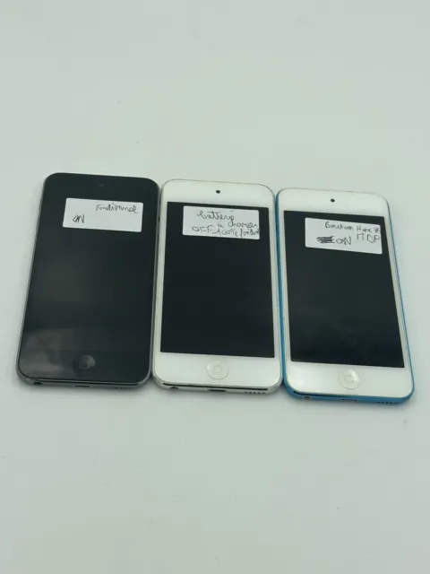 Lot x3 - Apple iPod Touch 5th Gen A1421 - Pour pièces - HS - Pannes multiples