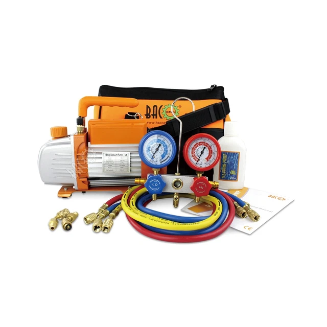 BACOENG Vacuum Pump & Manifold Gauge Set - HVAC A/C Refrigeration Kit - Diagn...