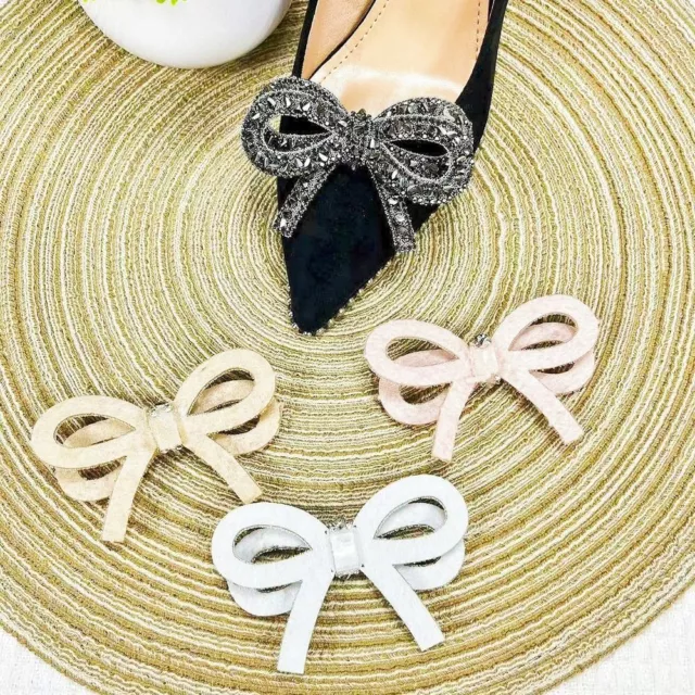 1PC Shiny Shoes Buckle Accessories Bow Design Shoes Flower Jewelry  High Heel
