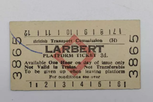 British Railways Board (H) Larbert Platform Ticket 3865