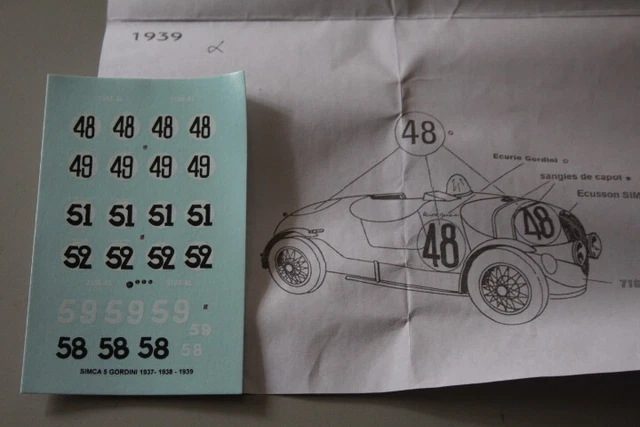 NO SPARK Simca Huit Fiat Gordini #45 24 Heures du Mans 1937 1/43
