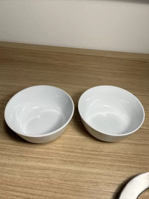 (2) IKEA 5 3/4" Cereal Soup Bowls 12011-1 White Stoneware Bowls Set of 2
