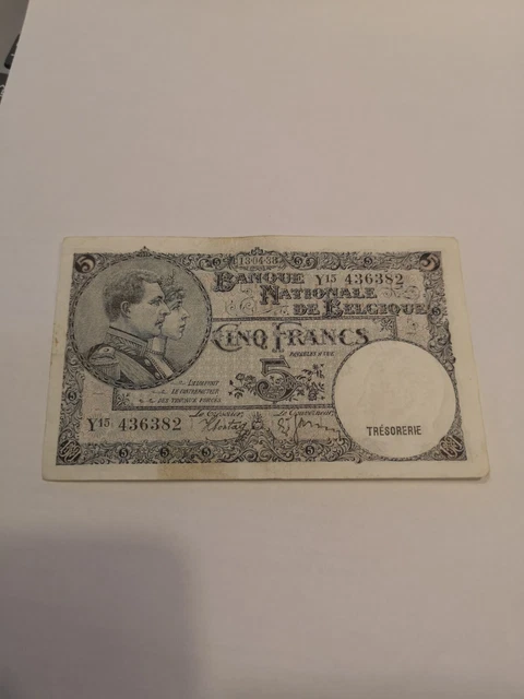 Billet 5 Francs Belge