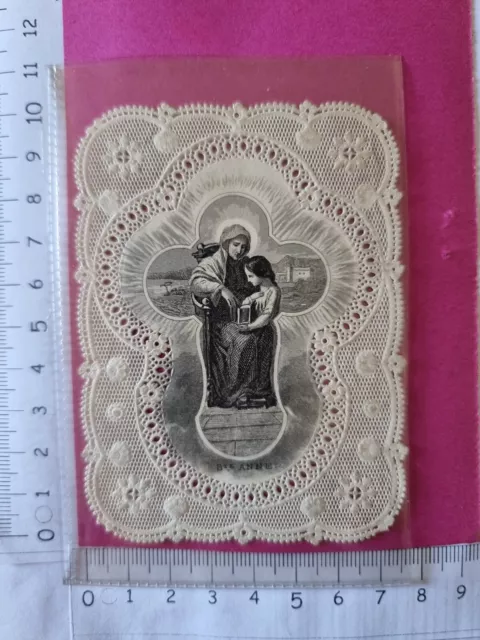 6012 - Santino Merlettato Holy Card  Sant Anna Originale