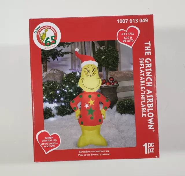 New Gemmy 4' Dr. Seuss HOW THE GRINCH STOLE CHRISTMAS Airblown Inflatable