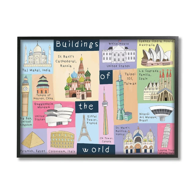 BUILDING OF THE World Kid's Chart Architectural Landmarks, Designed by ...