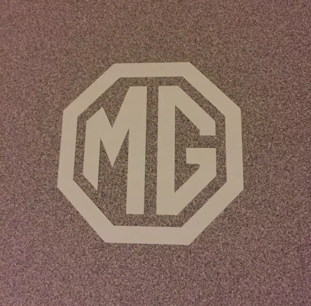 MG Emblem Logo Decal Sticker Midget WHITE 2"