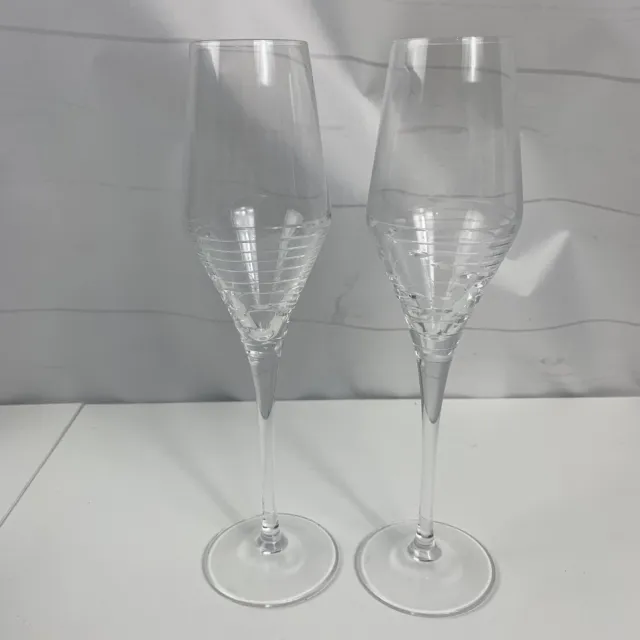 Cristal D'Arques Durand Champagne Flutes Set of 2 Vintage Glass Wedding