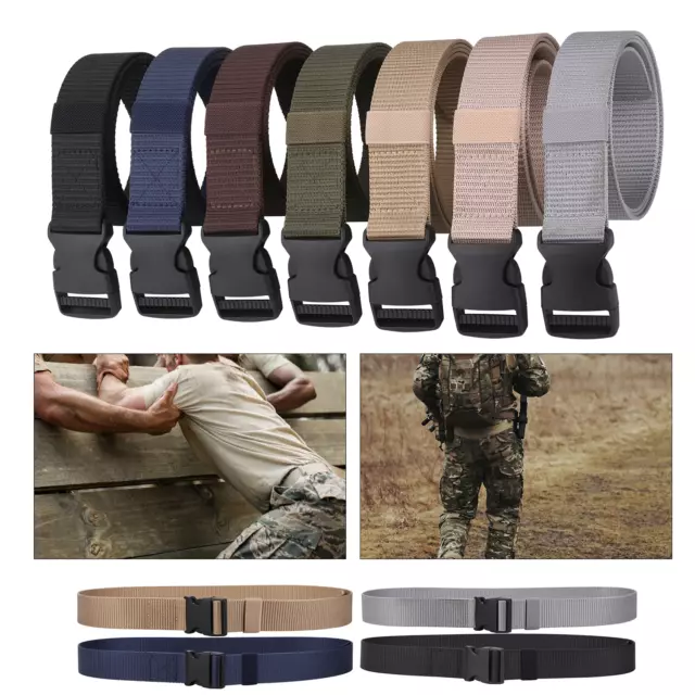 MENS CANVAS WEB Military Belt Outdoor Tactical Buckle Belts