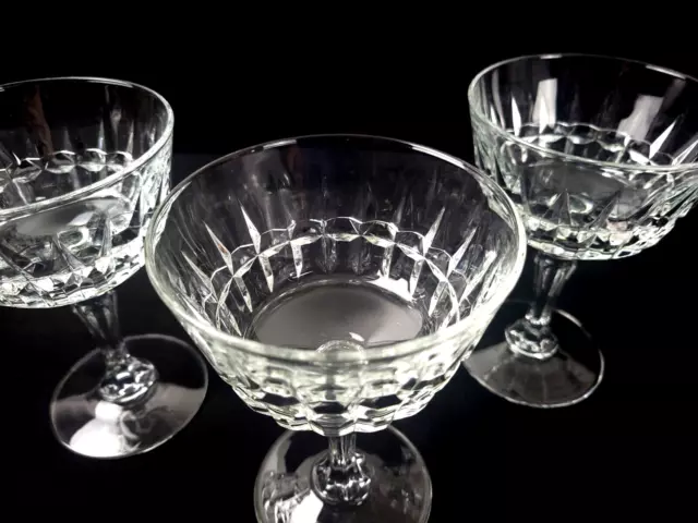 Vintage Cristal d'Arques Lady Victoria c1970 Crystal Sherbet Glasses - Set of 3