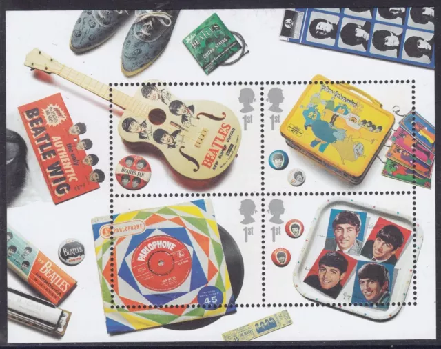 16 X 1ST CLASS STAMPS 4 X 2007 GB The Beatles Memorabilia SG MS2692 Mini Sheet