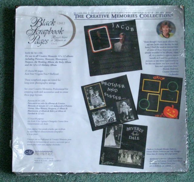 Creative Memories 12 x 12 Black Scrapbook Pages Refill RCM-12BL (Open Package)