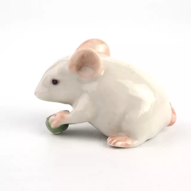 White Rat Figurine Ceramic Craft Miniatures Animal 3