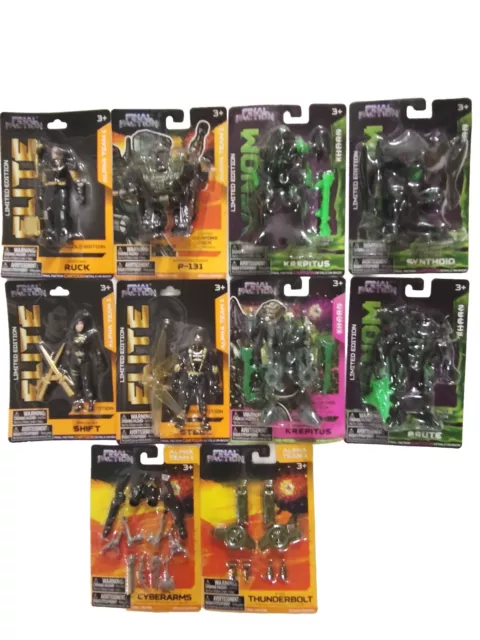 x8 FINAL FACTION ACTION FIGURE LOT / SET + 2 ACCESSORIES PACKS - LIMITED EDITION