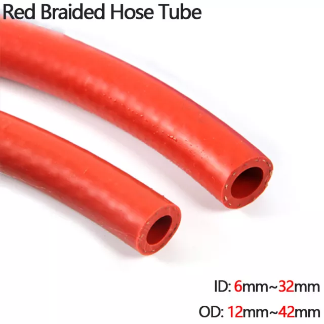 Reinforced Red Silicone Braided Hose Tube Vacuum Tube 6mm~32mm ID 12mm~42mm OD