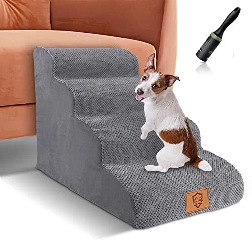 Myiosus Escalier pour Chien 4 Marches, Grands Escalier pour Chiens en Éponge, Ra