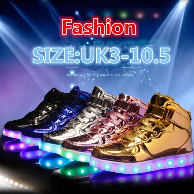 Unisex Men Women LED Light Up Shoes Luminous Flashing Trainers Sneakers SIZE3-11