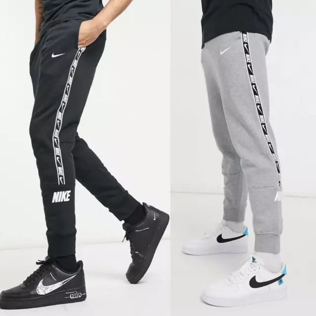 Nike Mens Repeat Tape Joggers Sports Activewear Fleece Track Jogging Bottoms