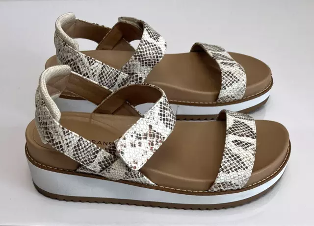 Lucky Brand Beige IADAN Snake Print Sandals Size 9 Women's Beige Cream Brown 2