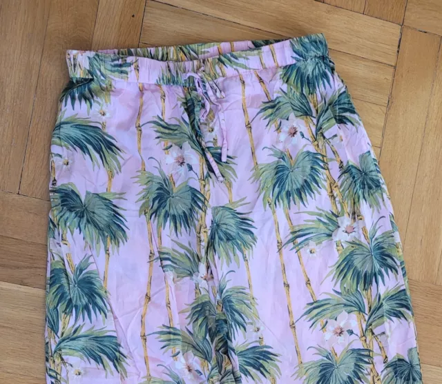 Schlafanzughose für Damen von asos - Rosa mit Palmenmotiv - Gr. 38 - Pyjamahose