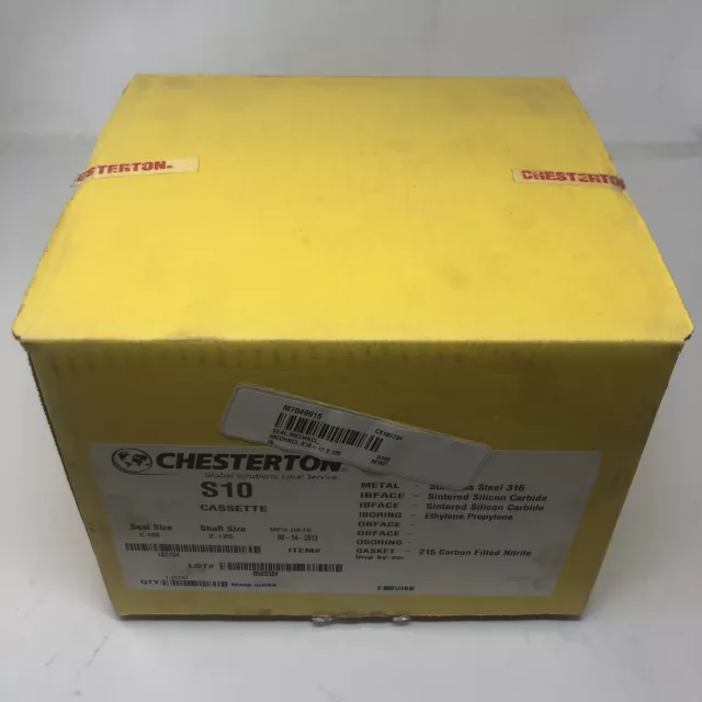 New Chesterton S10 Cassette Cartridge Seal Shaft Size 2.125 # 182734