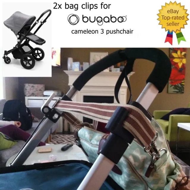 2x Bugaboo Cameleon 3 Kinderwagen Kinderwagen Tasche Clip Einkaufen Tragetasche Halter