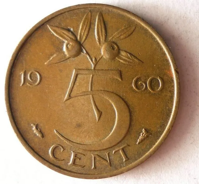 1960 Olanda 5 Centesimi - Eccellente Moneta Olanda Bin C