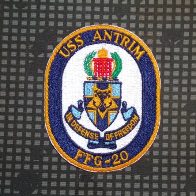 Vintage US Navy USS Antrim FFG-20 Frigate Embroidered Full-Color Patch