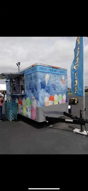 6 x 12 Shaved Ice / Snow Cone Concession Trailer - Equipped  including supplies