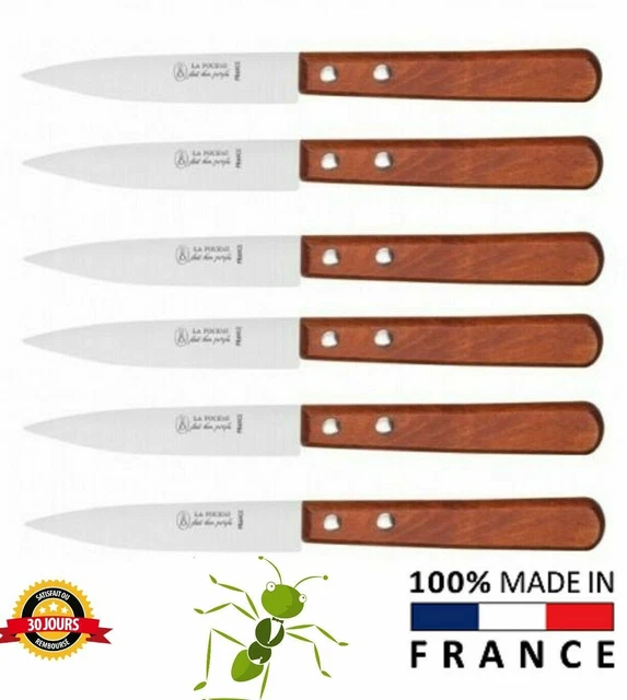 Lot De 6 Couteaux D'office LA FOURMI - Lame 9 Cm Inox - Fabriqué à Thiers, France