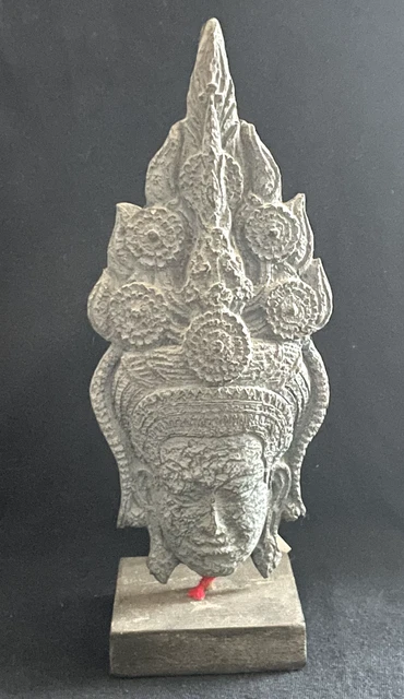 ANGKOR WAT APSARA DANSEUSE Khmère en papier mâché recyclé socle en bois Cambodge