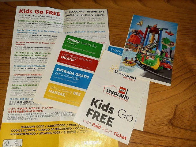 4x Legoland Gutschein Freier Eintritt 1 Kind bei Begleitung 1 Erwachsener 
