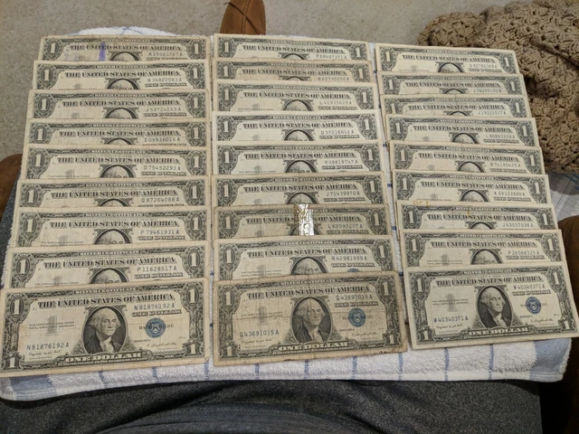 $1 One Dollar 1957A Series Silver Certificate Notes Set of 27 Free Shipping