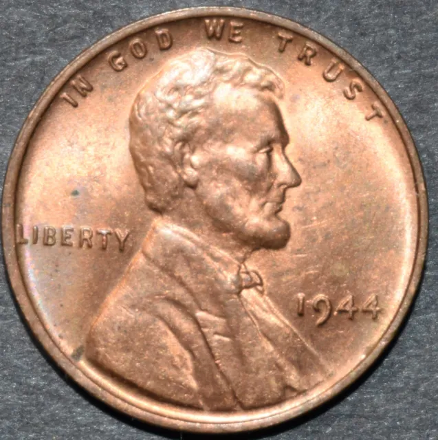 1944 P Lincoln Wheat Cent Choice Brilliant Uncirculated BU Toning Penny - 36Z