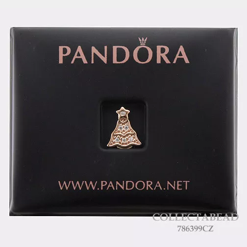 Authentic Pandora Silver ROSE Christmas Tree CZ Petite Charm 786399CZ