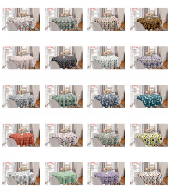 Ambesonne Floral Round Tablecloth Table Cover for Dining Room Kitchen