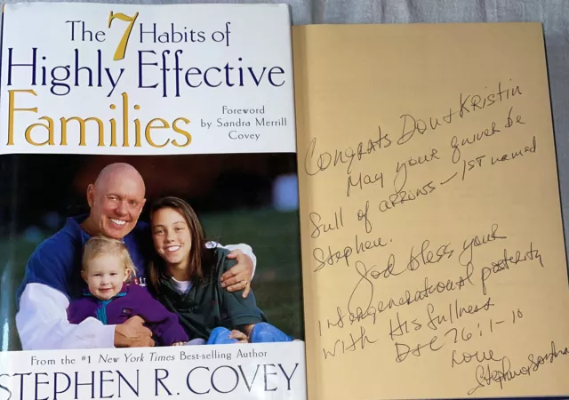 SIGNED The 7 Habits of Highly Effective Families Book Stephen R. Covey HC DJ LDS