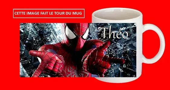 mug tasse céramique spiderman personalisé avec prénom au choix  réf 49