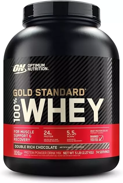 Optimum Nutrition Gold Standard 100% Whey Protein Powder, Double Rich Chocolate,