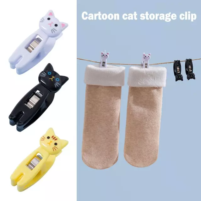6X Sealing Clip Food Press Sealing Clip Portable Storage Cartoon Cat Snack"