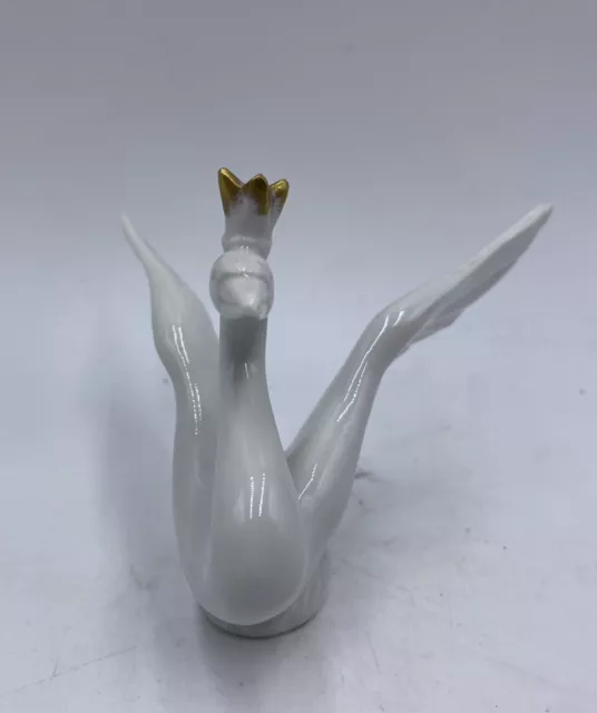 VTG Rosenthal White Hand Painted Porcelain White “King” Swan Bird Figurine 3” 2