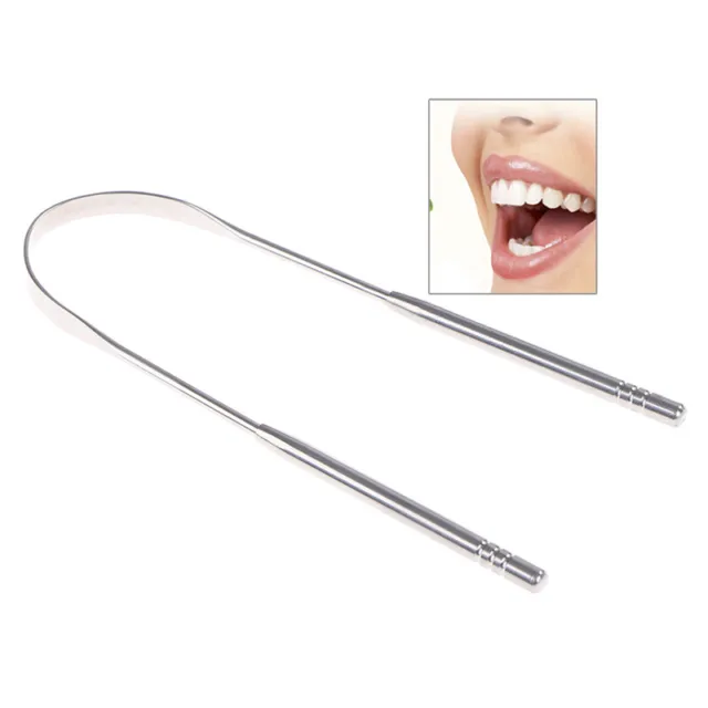 Stainless Steel Tongue Scraper Cleaner Fresh Breath Cleaning Tongue Care Too-7H